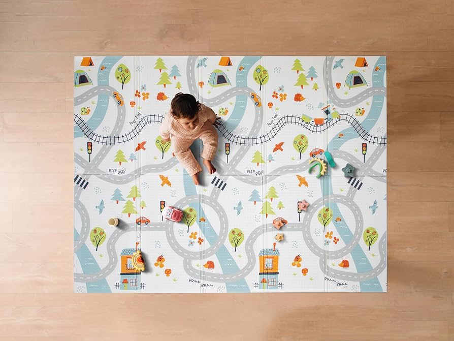 Nuby Reversible Baby Floor Mat - Foldable and Lightweight Foam Infant Play Mat - 77" x 58" - Easy... | Amazon (US)