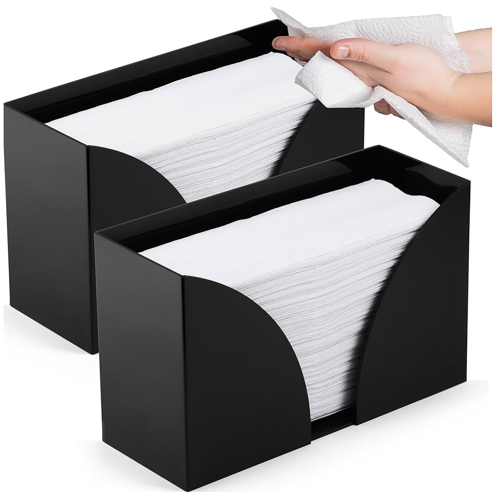 Countertop Paper Towel Holder for Wall Mount, 2 Pack - Acrylic Paper Towel Dispenser & Napkin Hol... | Amazon (US)