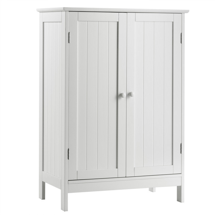 2-Door Freestanding Wooden Bathroom Cabinet with Adjustable Shelf | Costway US Affiliate