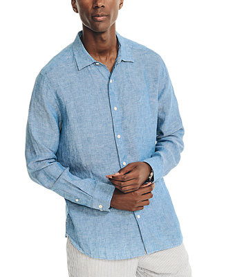 Men's Long-Sleeve Linen Shirt | Macy's