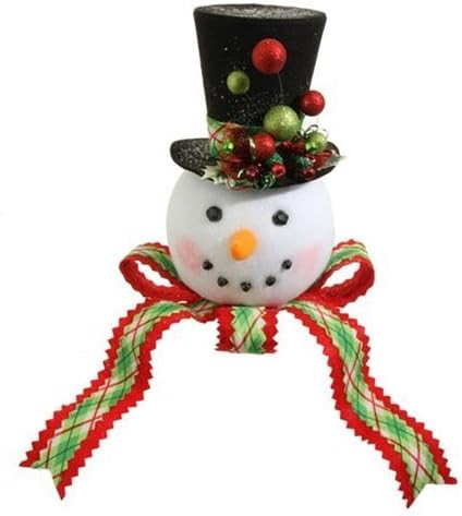 RAZ 14" PLAID SNOWMAN HEAD Tree Topper | Amazon (US)