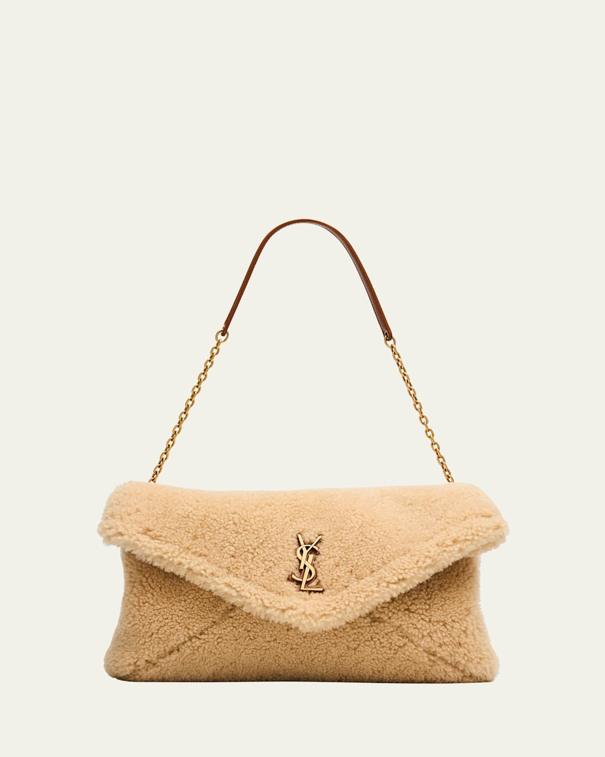 YSL Envelope Flap Shoulder Bag in Shearling | Bergdorf Goodman