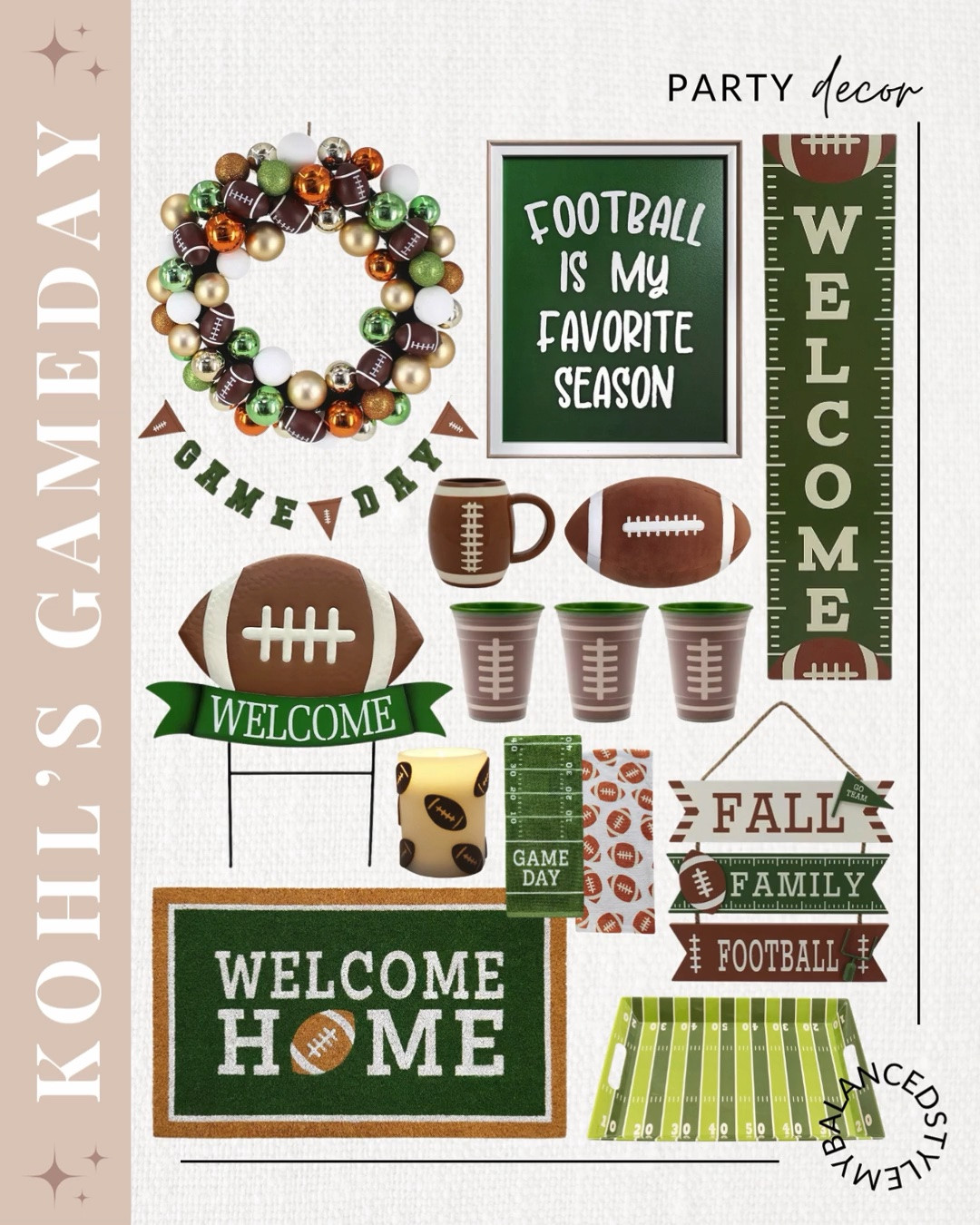 Kohl's gameday party decor
Code: HOME10 for $10 off $50 
@kohls  #kohls #kohlspartner #kohlsfinds

Game day party decor
Football watch party decorations
Tailgate hosting essentials
Sports themed table decor
Football party supplies
Stadium inspired decorations
Team spirit entertaining
Touchdown celebration decor
Football season hosting
Sunday watch party setup

#LTKSeasonal #LTKSaleAlert