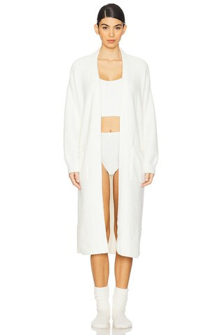 Barefoot Dreams CozyChic Luxe High Slit Cardigan in Pearl from Revolve.com | Revolve Clothing (Global)