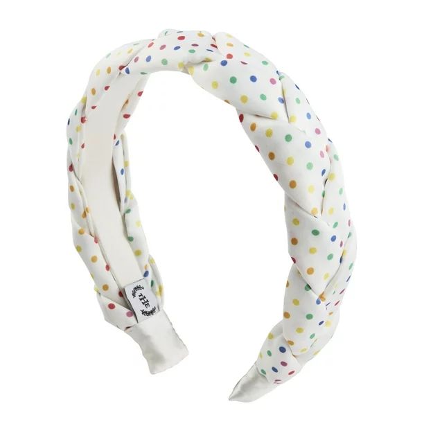 The Home Edit Braided Headband in Colorful Polka Dot Print Satin | Walmart (US)