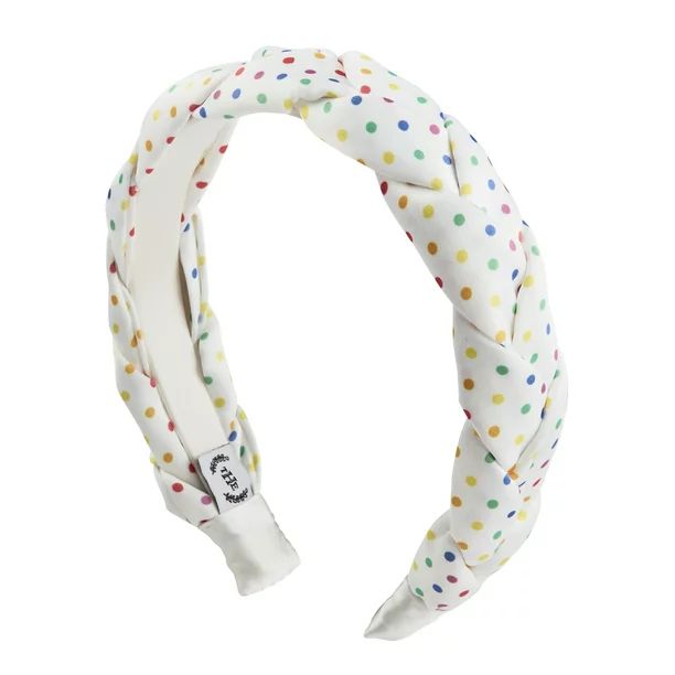 The Home Edit Braided Headband in Colorful Polka Dot Print Satin | Walmart (US)