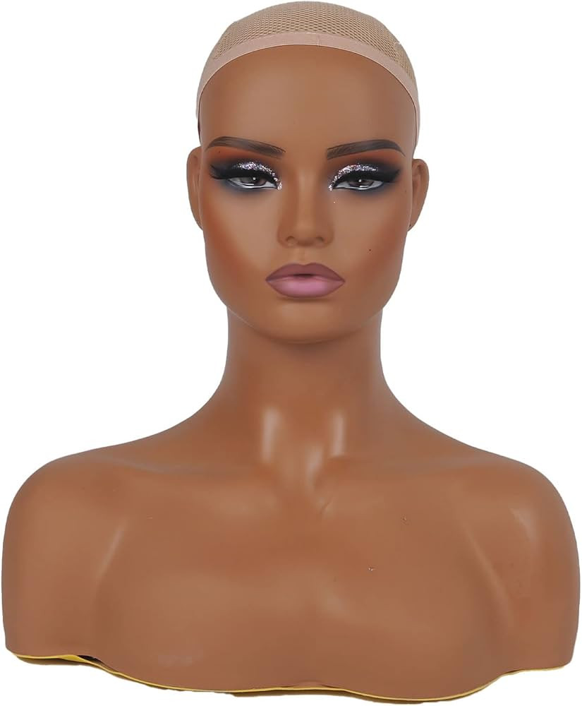 Realistic Female Mannequin Head with Shoulders for Display - Manikin Head with Shoulder for Wig/J... | Amazon (US)