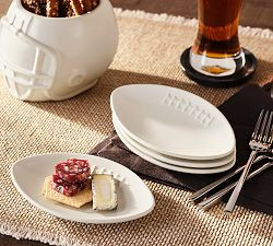 Football Stoneware Appetizer Plates - Set of 4 | Pottery Barn (US)