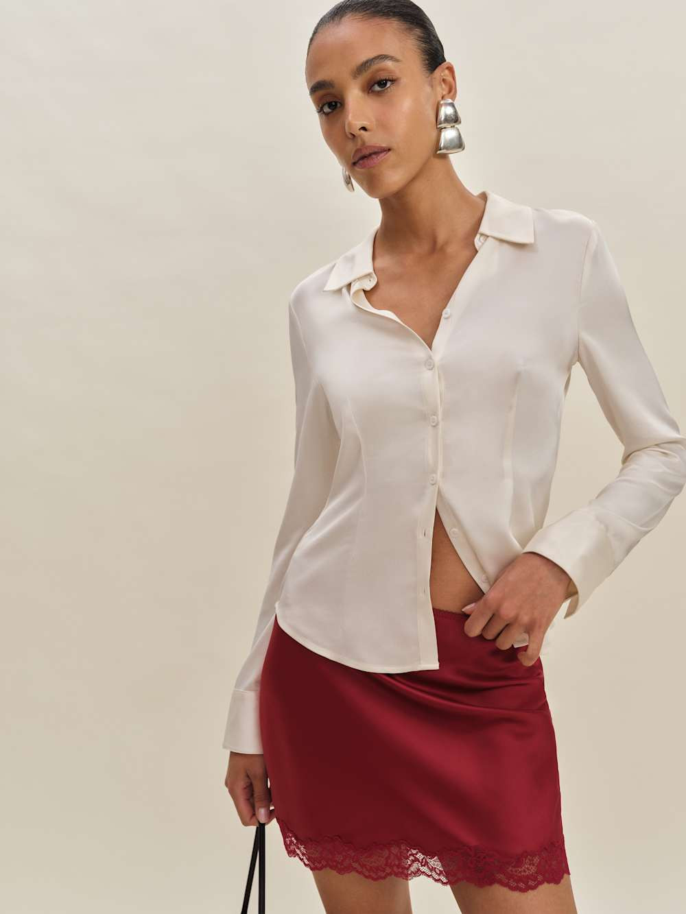 Neera Satin Skirt | Reformation (Global)