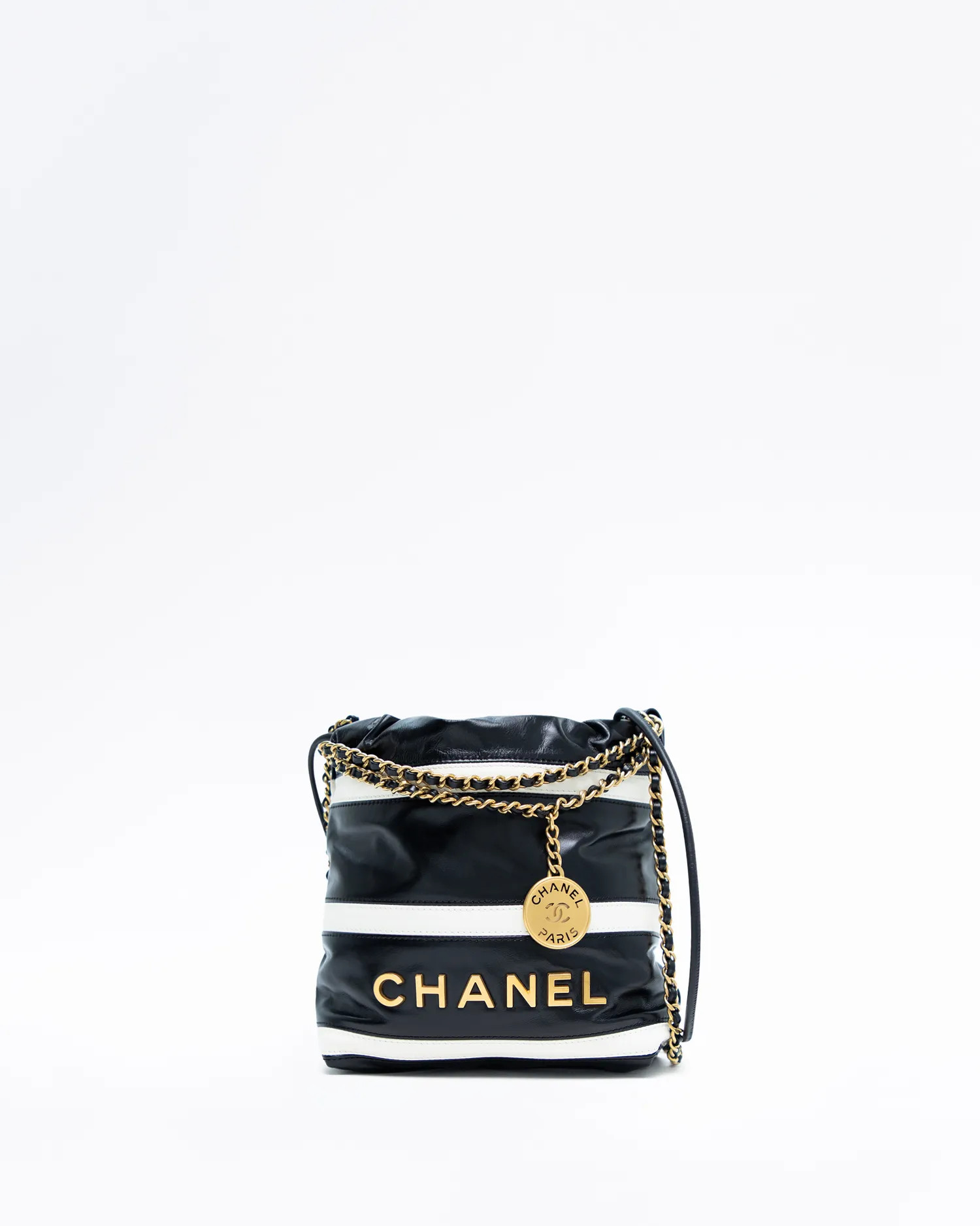 Striped Chanel 22 Mini Handbag | Vivrelle