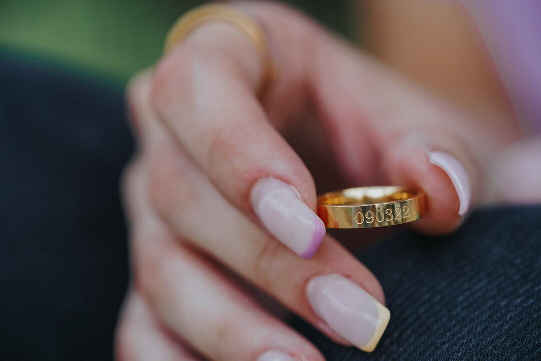 Custom Band Ring, Engraved Ring, Birth Year Ring, Personalized Ring, Custom Name Ring, Gift for M... | Etsy (US)