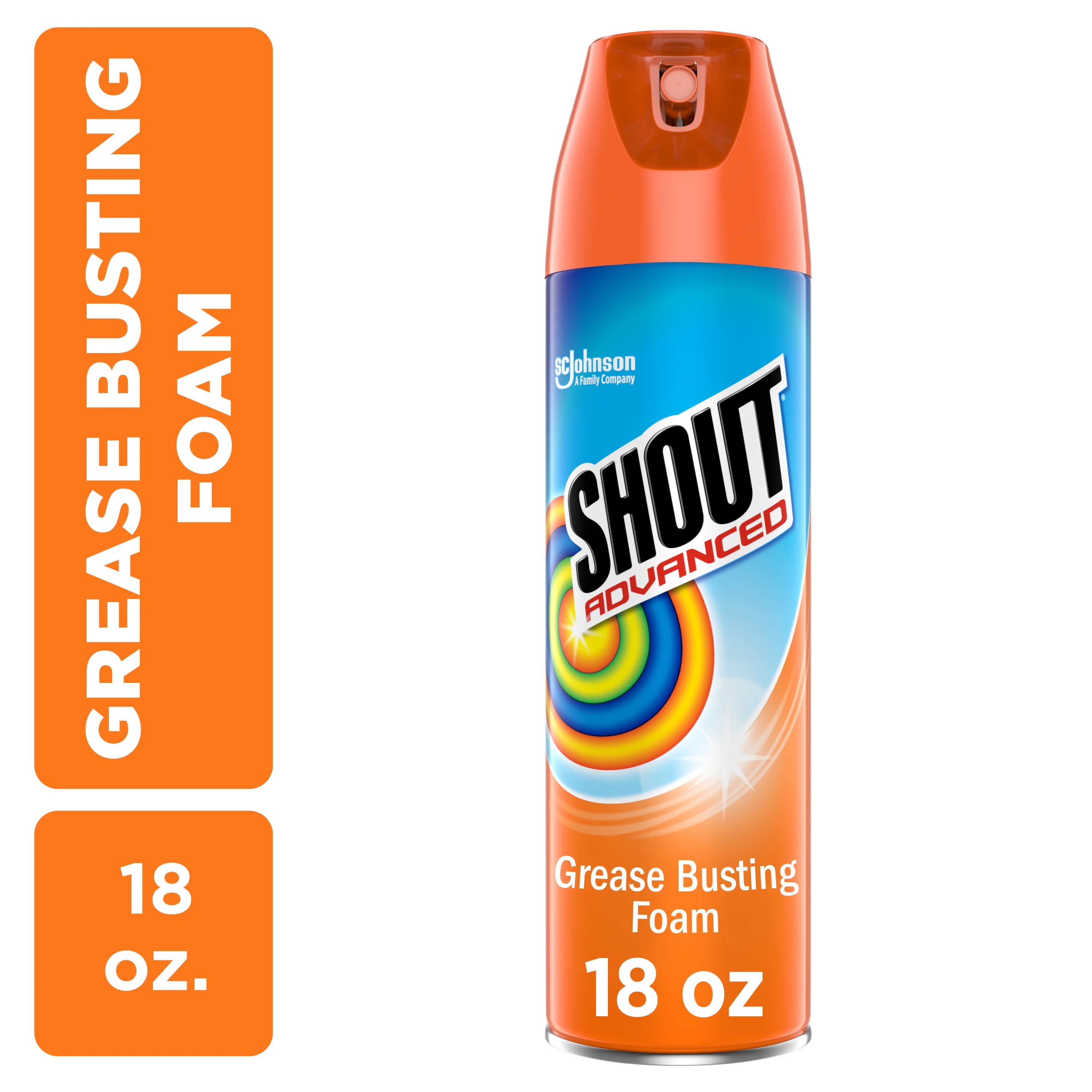 Shout Advanced Grease Busting Foam, Laundry Stain Remover, 18 Ounce | Walmart (US)
