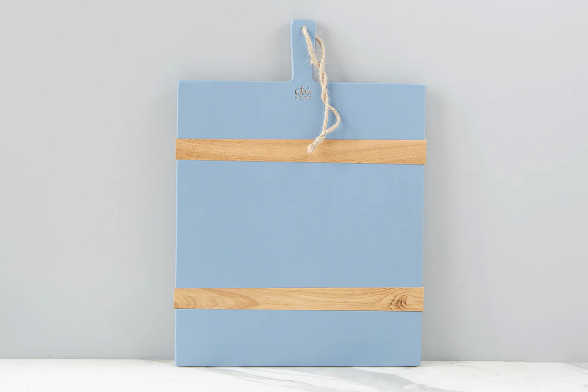 Mod Charcuterie Cheese Board, Medium Rectangle, Denim Blue | etúHOME