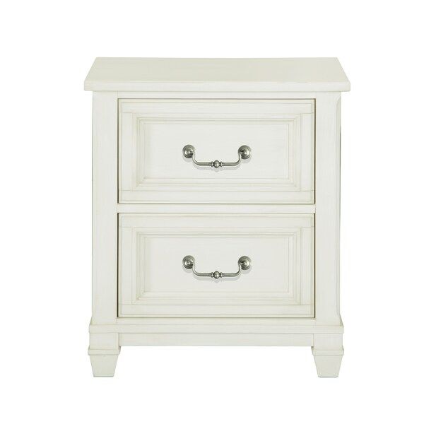 Brookefield 2 Drawer Cotton White Nightstand | Bed Bath & Beyond