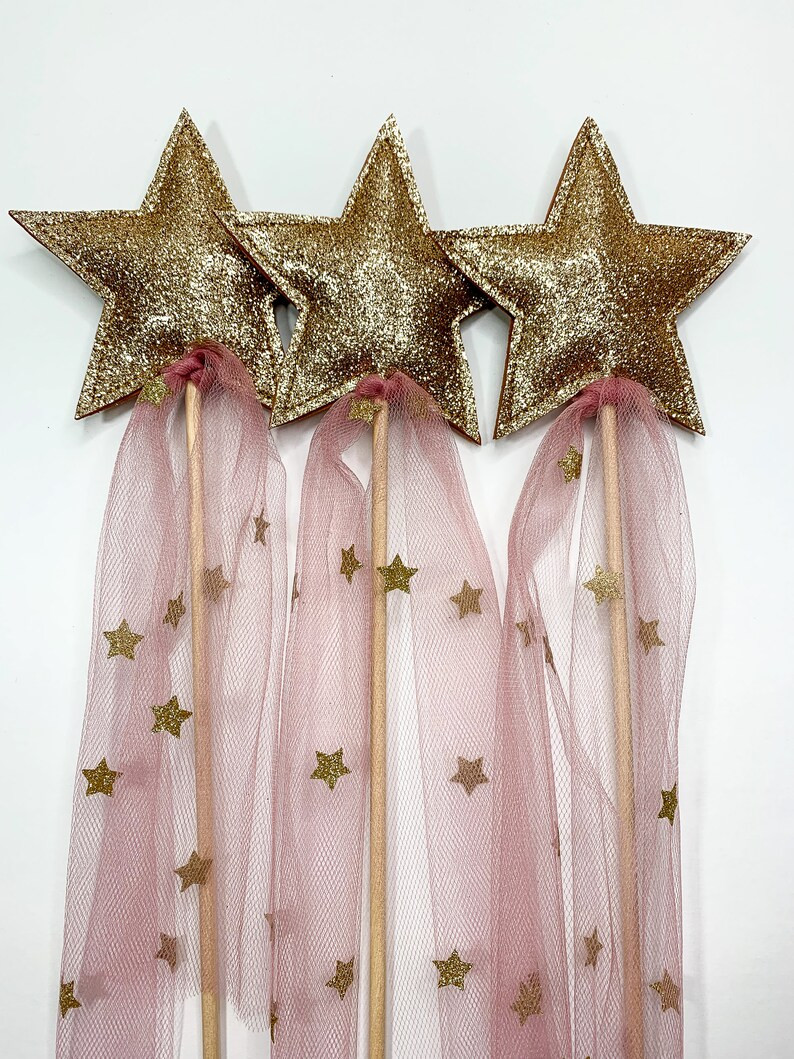 Child's Tulle Star Pretend Play Wand | Rose | Etsy (US)