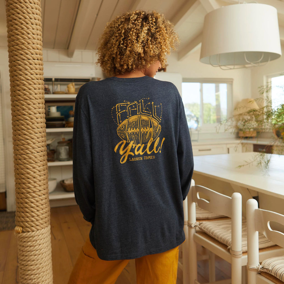 Fall Ball Long Sleeve - Navy Heather | Lauren James 