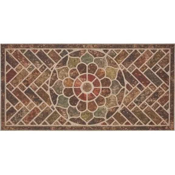 Better Homes & Gardens Coir Doormat, 20 in x 30 in, Ogee Floral Pattern, Skid-Resistant Backing | Walmart (US)