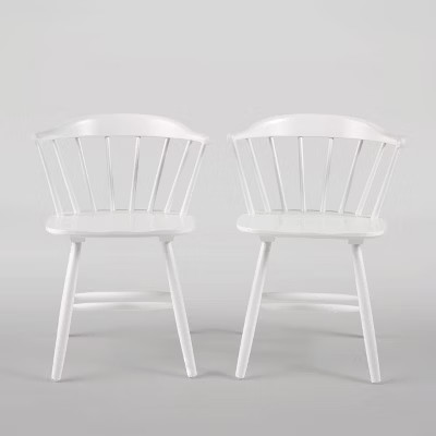 Set of 2 Ahart Farmhouse Spindle Back Rubberwood Dining Chairs - Christopher Knight Home | Target