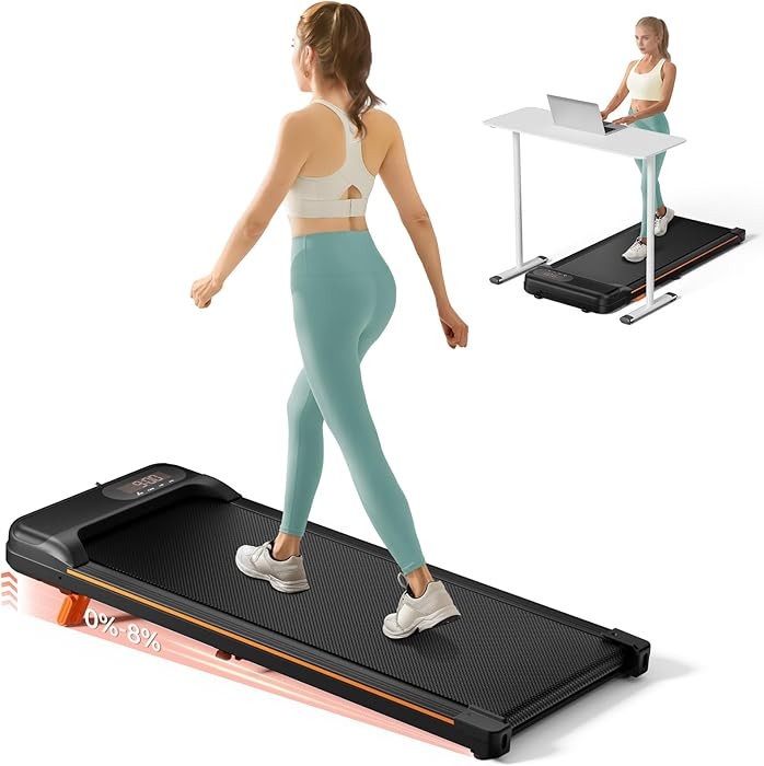 Walking Pad, Under Desk Treadmill with Incline for Home Office 2.5HP Portable Walking Treadmill w... | Amazon (US)