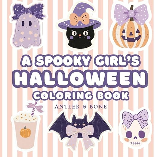 A Spooky Girl's Halloween: A Cute and Creepy Halloween Coloring Book for Adults, Teens, and Girls... | Amazon (US)