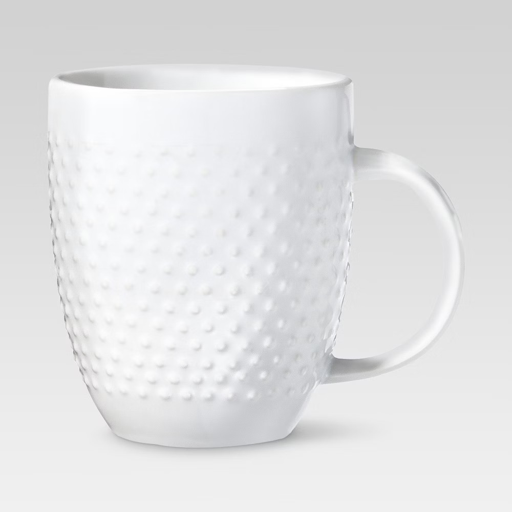 Beaded Porcelain Coffee Mug 15oz - White - Threshold | Target