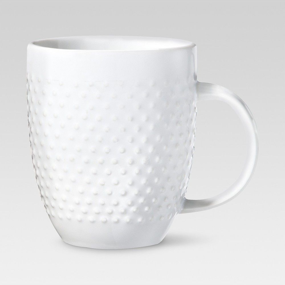 Beaded Porcelain Coffee Mug 15oz - White - Threshold | Target