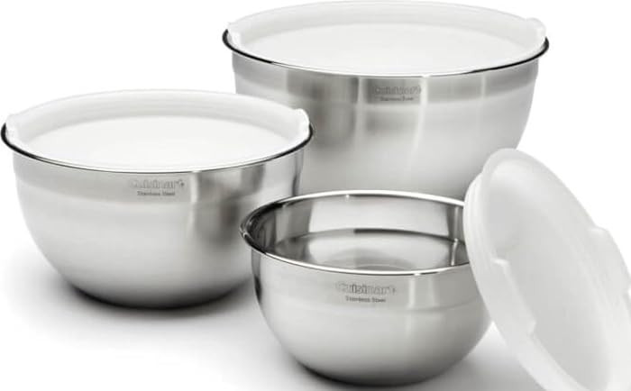 Cuisinart Mixing Bowl Set, Nesting Bowls, Stainless Steel, 3-Piece | Amazon (US)