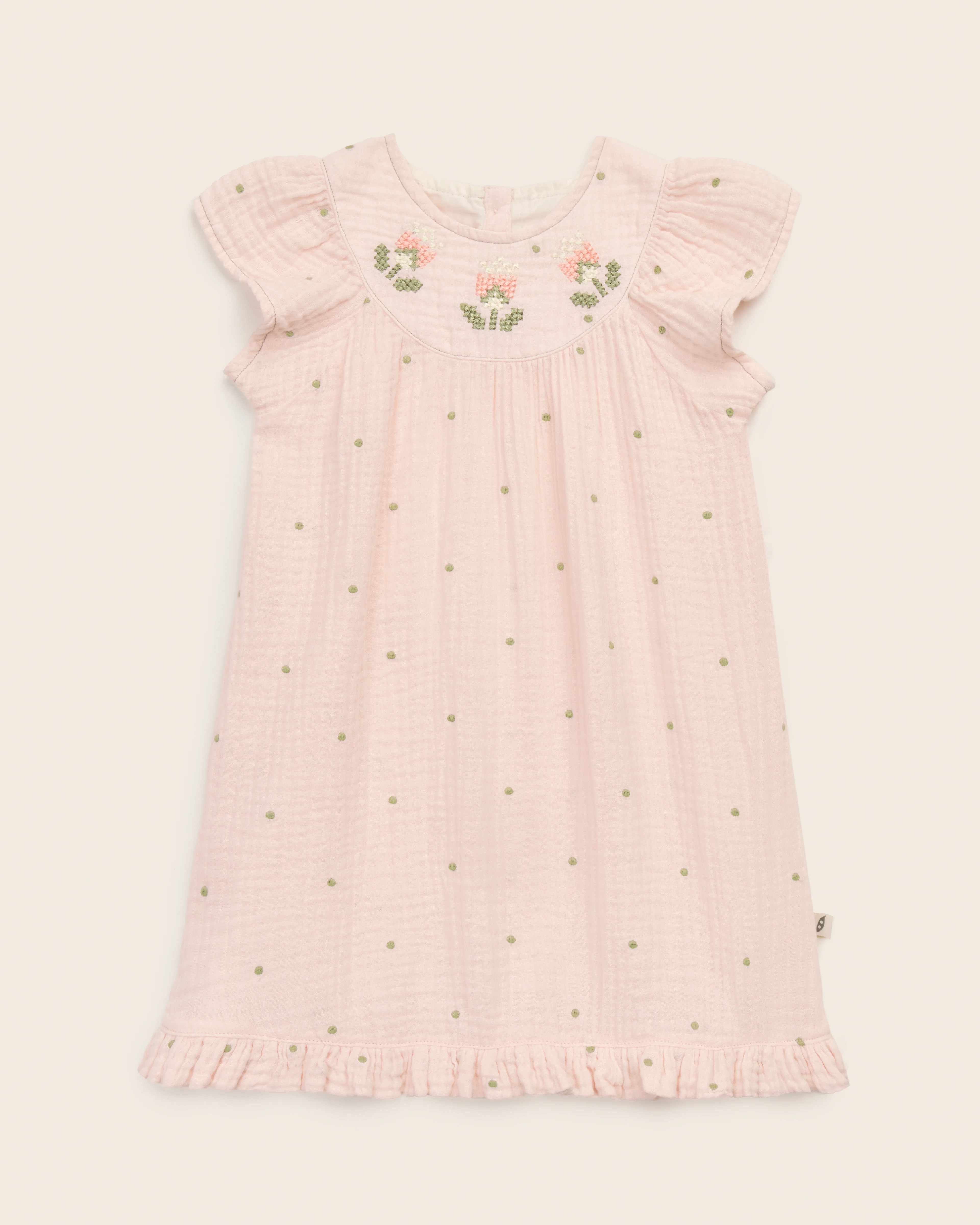 Organic Cotton Embroidered Dress | easy-peasy