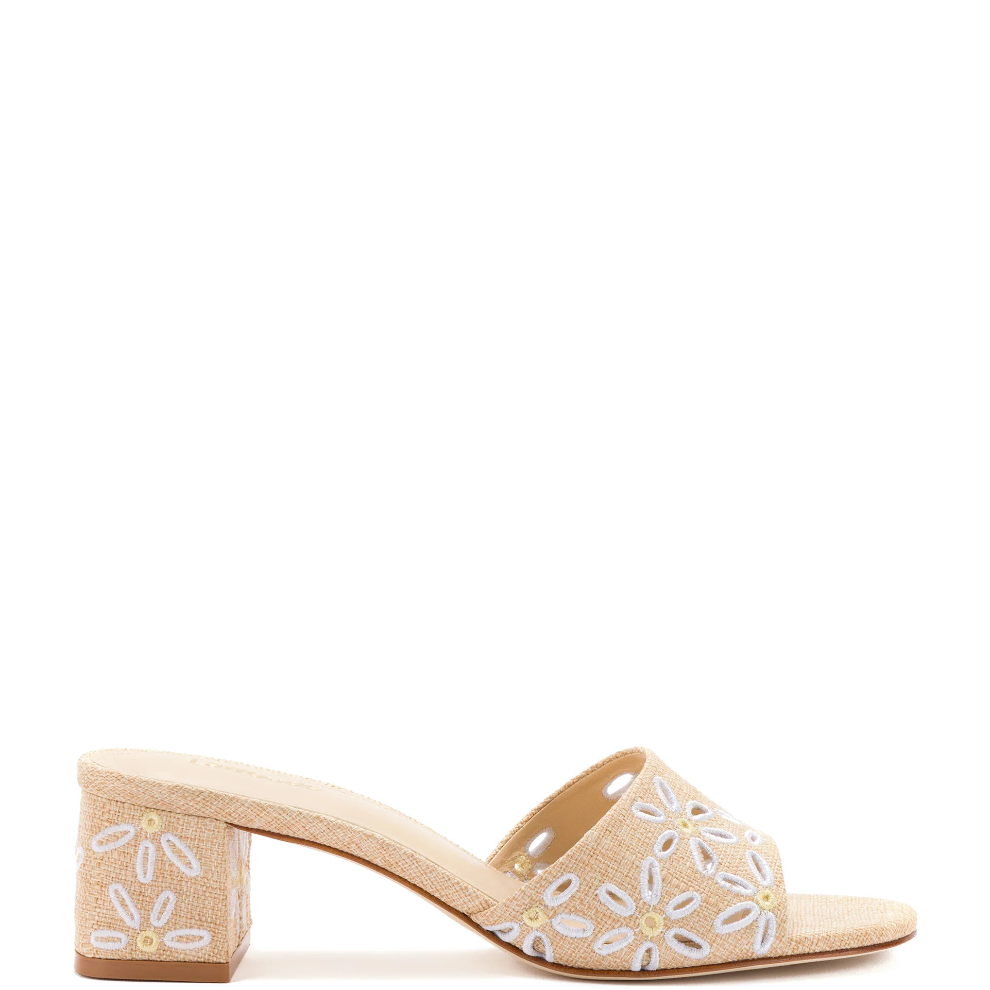 Brigitte Mule In Beige Raffia | Larroude