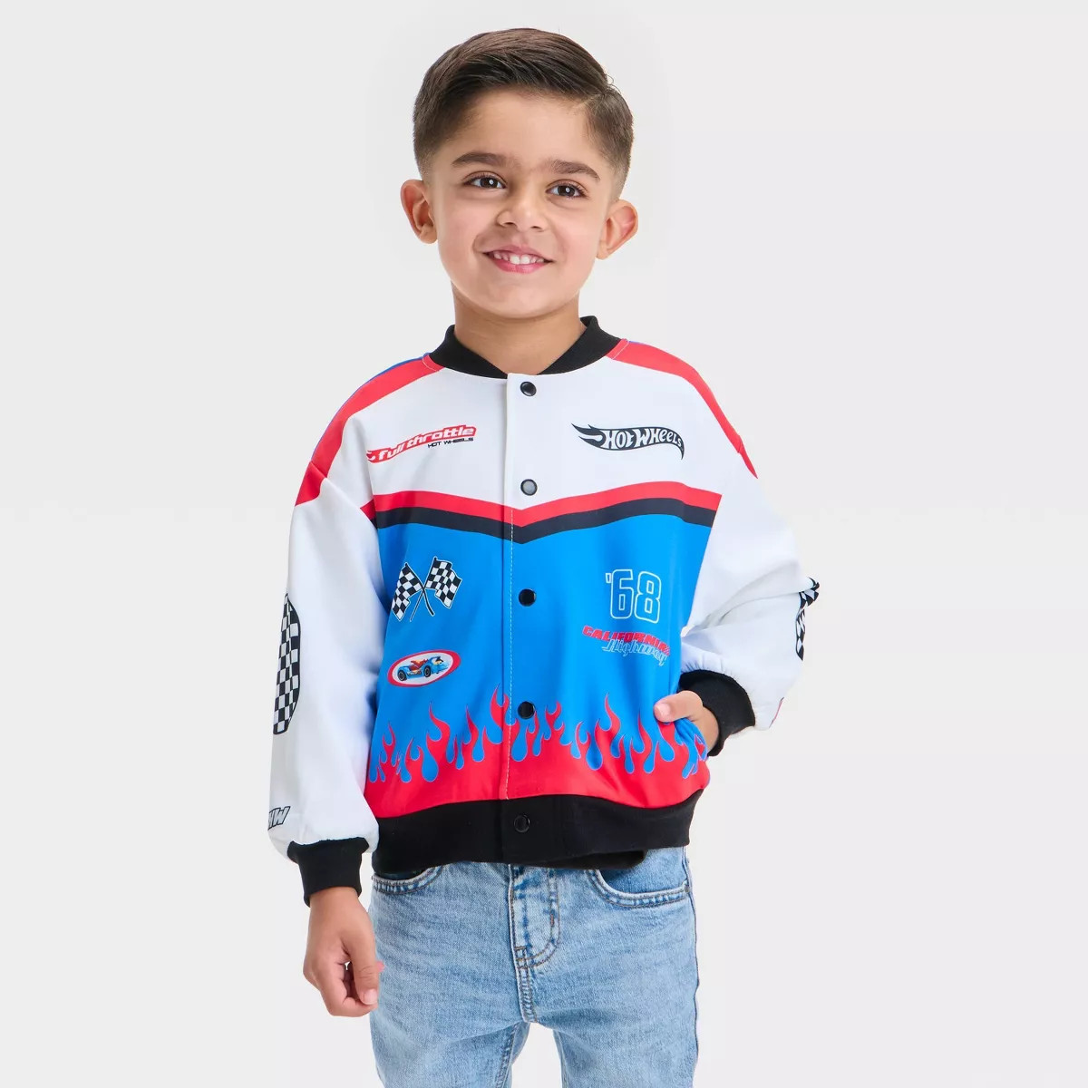 Toddler Boys' Hot Wheels Racing Jacket - Red/Blue | Target