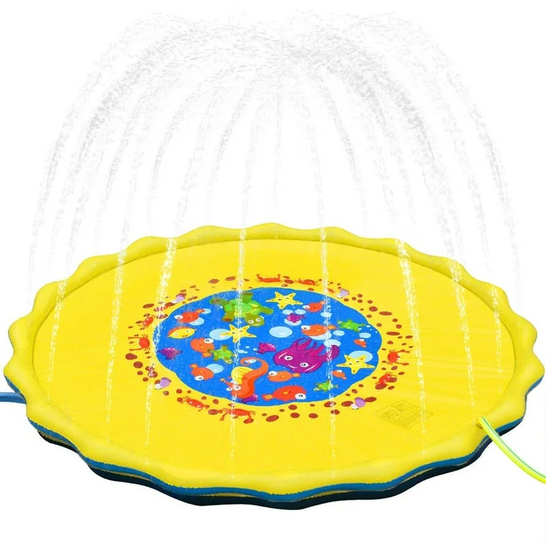 Alayna TM Splash Pad Sprinkler Mat Outdoor Inflatable Yellow Water Toy for Kids, Toddlers, and Ch... | Walmart (US)