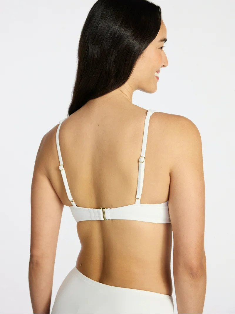 Time and Tru Women's and Women's Plus Size Ribbed Underwire Bikini Top, Sizes XS-3X | Walmart (US)