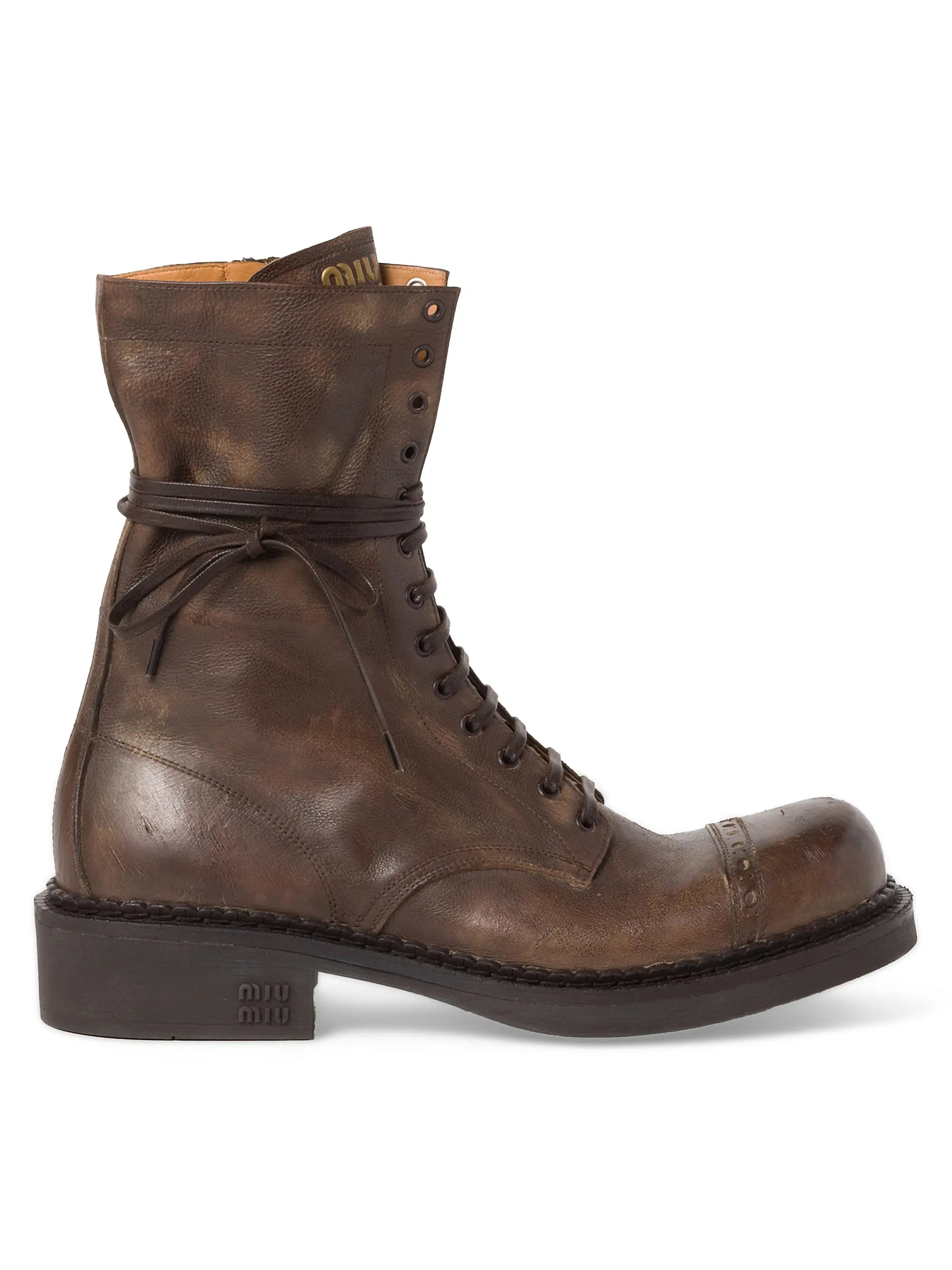 Leather Laced Booties | Saks Fifth Avenue