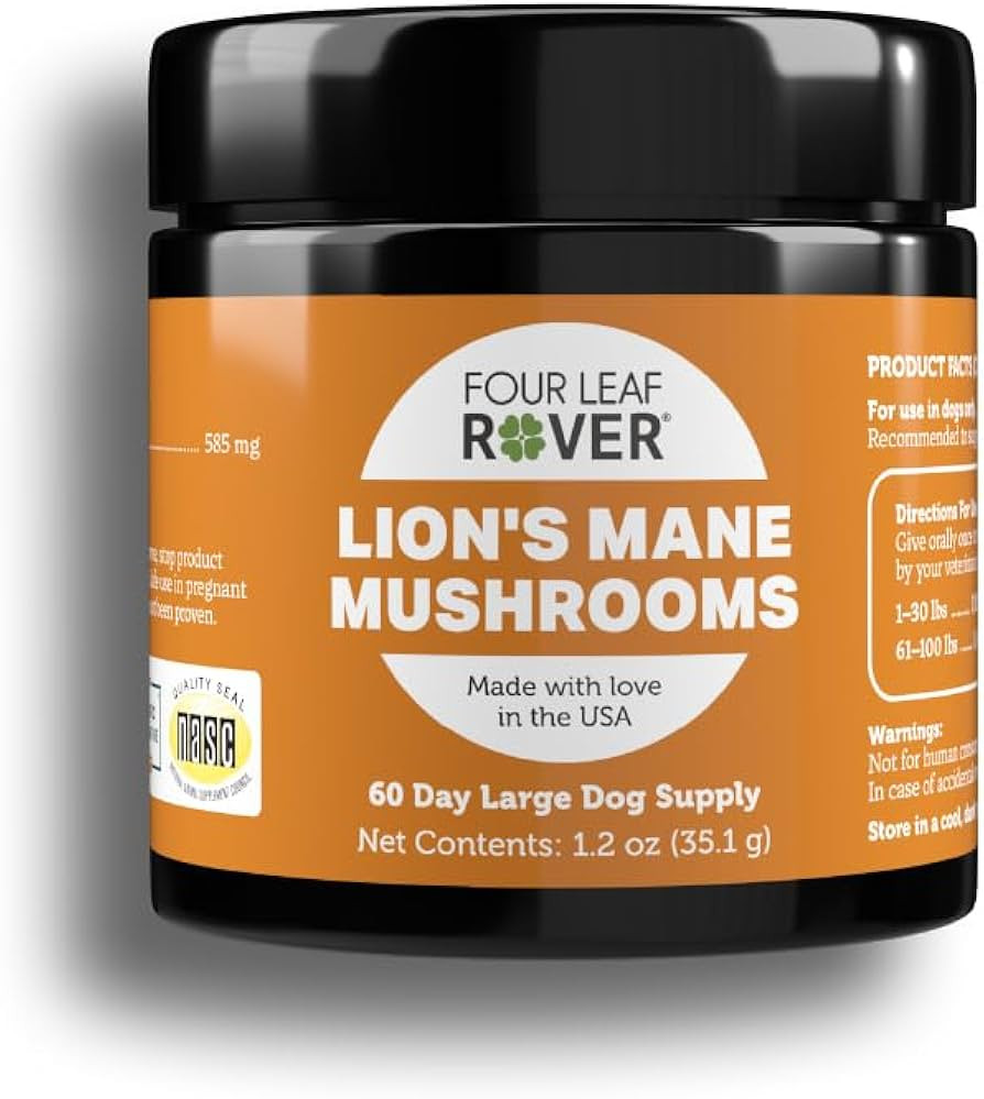 FOUR LEAF ROVER - Lion's Mane - Organic Mushrooms Extract for Dogs | Hericenones & Erinacines | S... | Amazon (US)