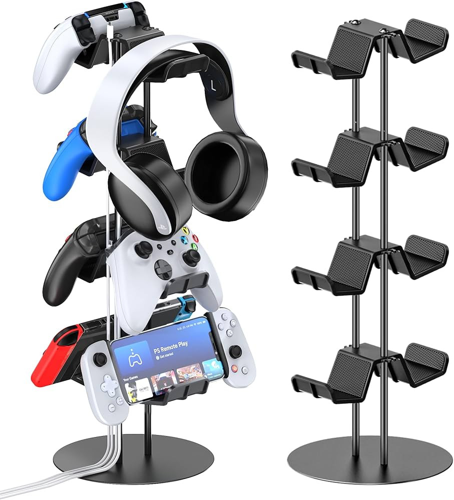 Kytok Controller Stand 4 Tiers with Cable Organizer for Desk, Universal Headphone Stand Compatibl... | Amazon (US)