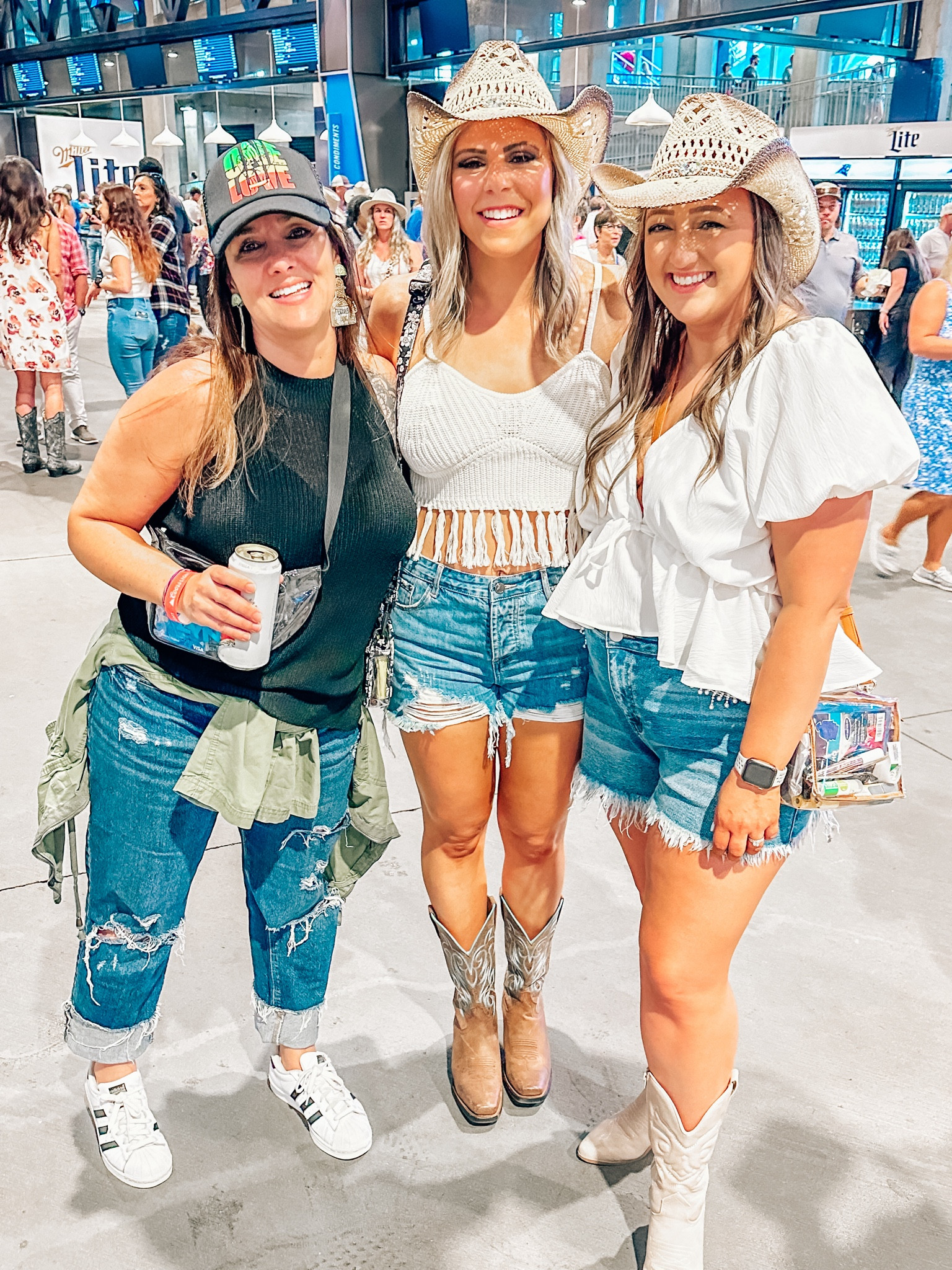 The perfect country concert and summer outfits —nothing like a white/tan top and a pair of blue jeans! And a nice pair of boots 🤠

Sammi: XL top (should’ve gotten a L), size 12 shorts, size 8 boots
Taylor: M top, size 6 shorts 

#LTKfindsunder50 #LTKFestival #LTKstyletip