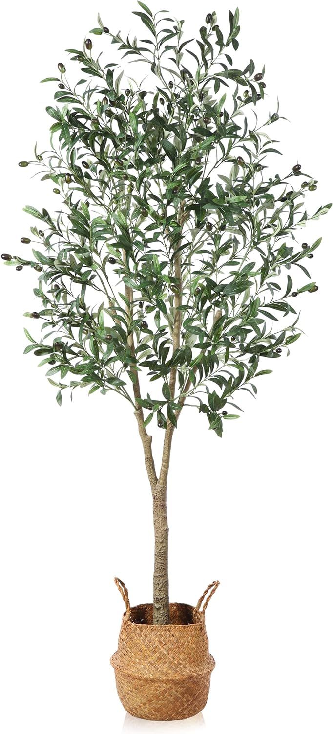 Ferrgoal Artificial Olive Trees 6Ft Fake Olive plant with Basket Faux Plants Indoor Outdoor Fake ... | Amazon (US)
