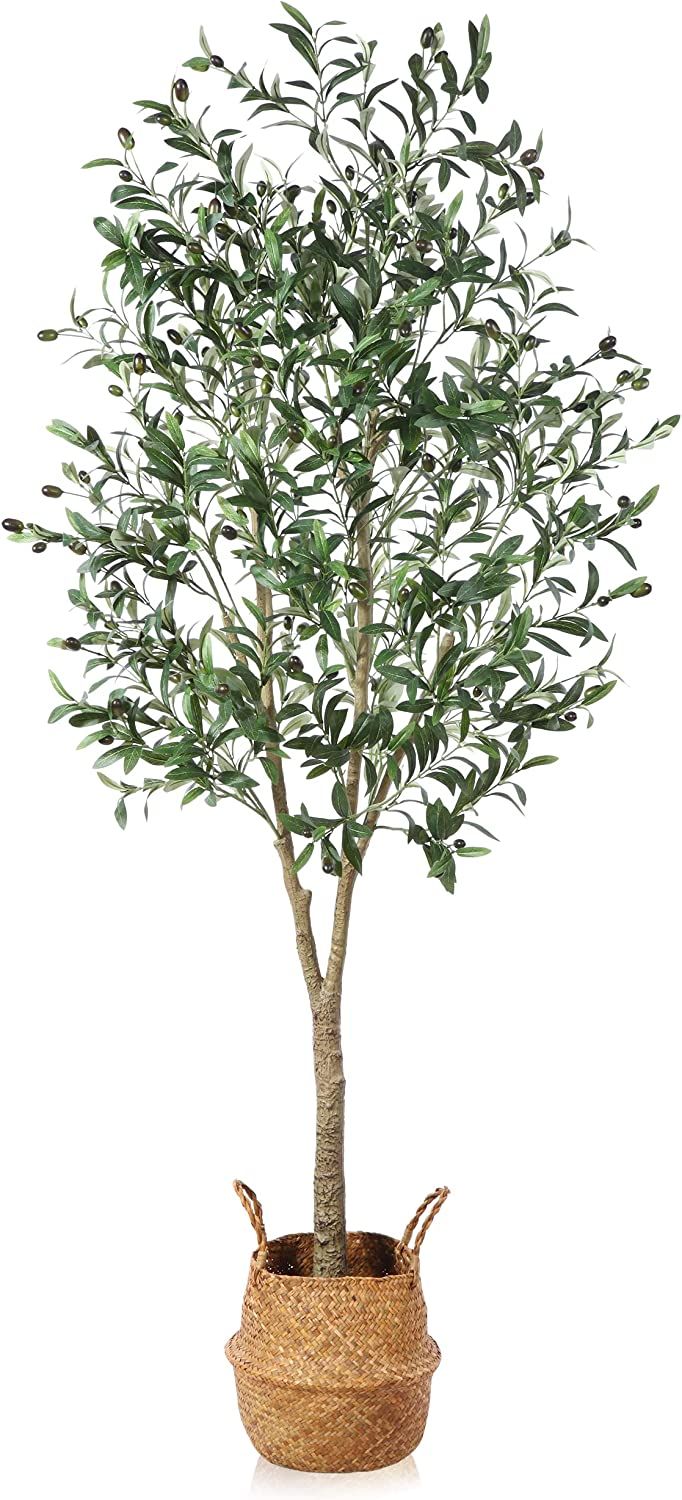 Ferrgoal Artificial Olive Trees 6Ft Fake Olive plant with Basket Faux Plants Indoor Outdoor Fake ... | Amazon (US)