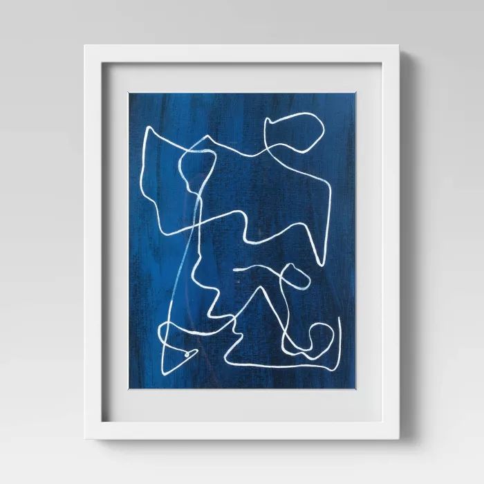 16"x20" Scribble Abstract Framed Wall Print Blue - Project 62™ | Target