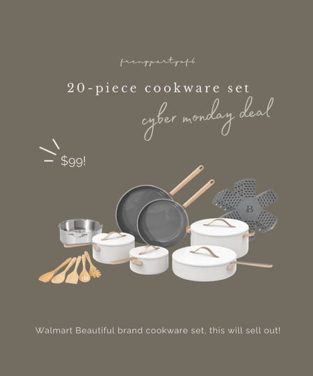 Walmart just released their cyber Monday deals and they are insane! This 20-piece cookware set is on sale for $99! If you have Walmart +, you can buy now. Open to the general public at 7pm ET  

#LTKfindsunder100 #LTKsalealert #LTKCyberWeek
