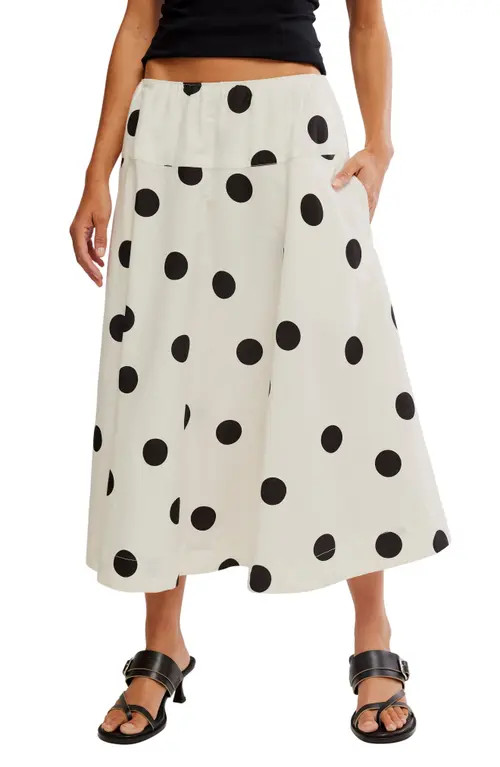 Free People Betty Drop Waist Maxi Skirt in Clean Ivory Combo at Nordstrom, Size Medium | Nordstrom