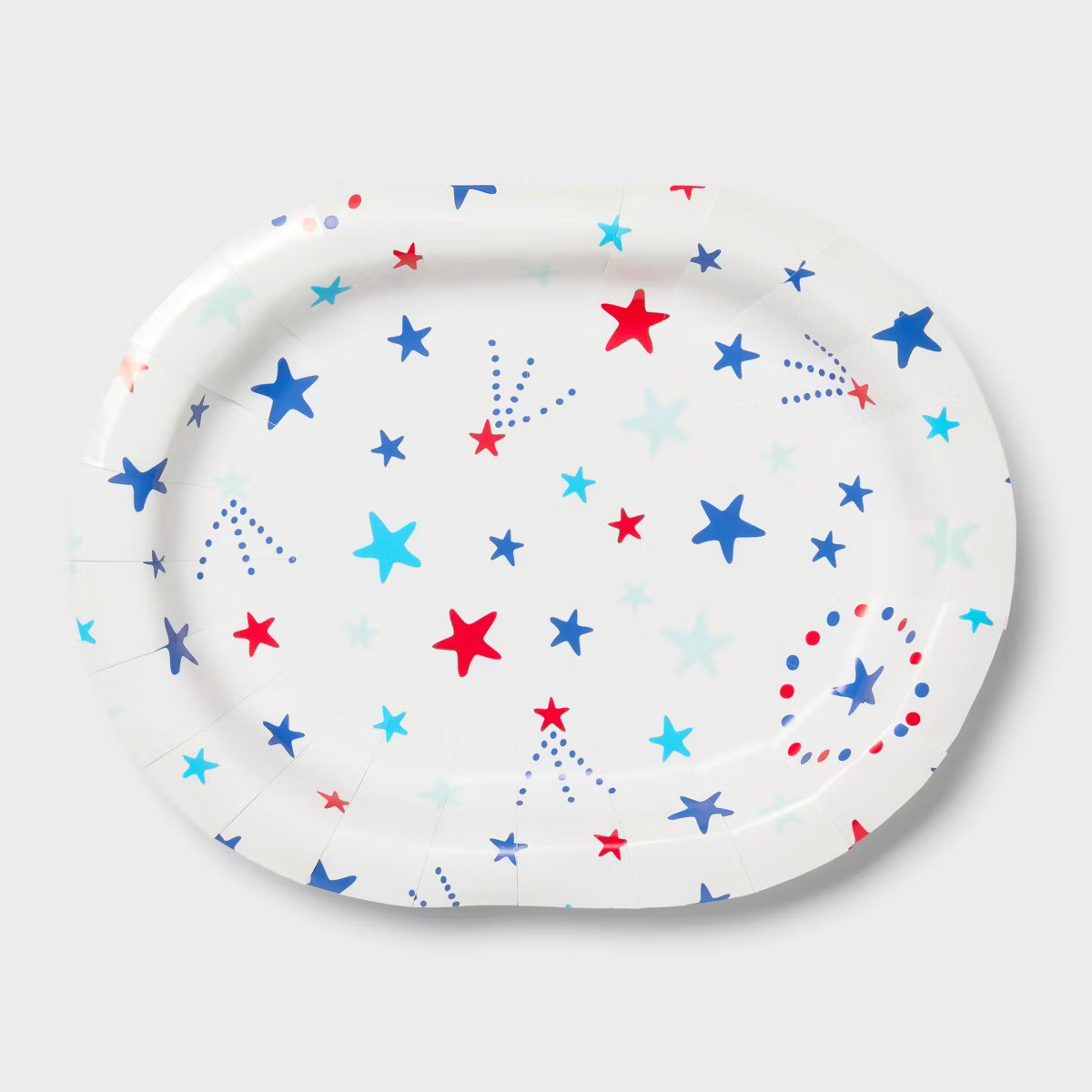 Oval Platter Disposable Plates 12"x9.25" Red White Blue Stars - 10ct - Sun Squad™ | Target