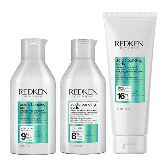 REDKEN Acidic Bonding Curls Shampoo, Conditioner & Leave-In Treatment Set For Coily and Curly Hai... | Amazon (US)