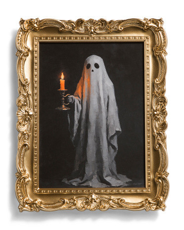 14X11 Ghost With A Candle Wall Art, Gold | TJ Maxx