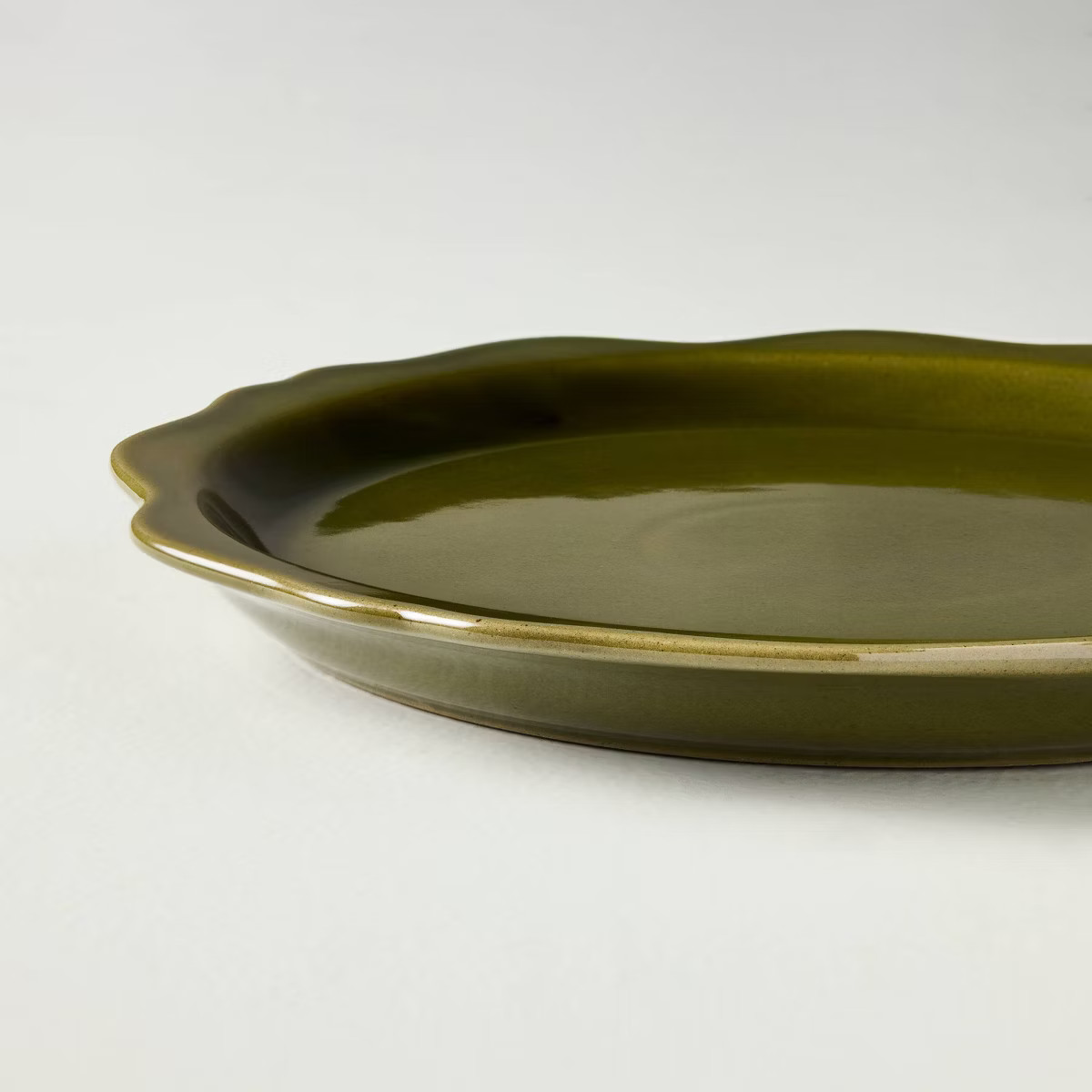 Set of 8 Carved Edge Dinner Plates Green - Hearth & Hand™ with Magnolia | Target