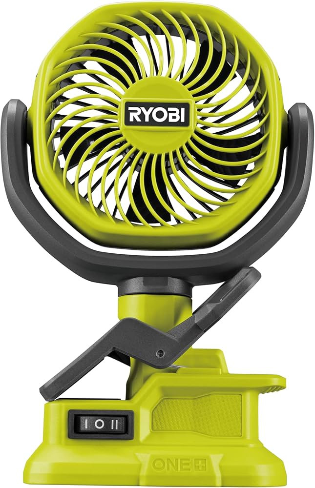 RYOBI RCF18-0 18V ONE+ Cordless 10cm Clamp Fan (Bare Tool) Hyper Green | Amazon (US)