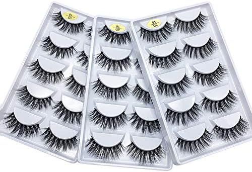 Huapan 3D Faux Mink Lashes: 15 Pairs of Fake Eyelashes with Lash Applicator | Amazon (US)