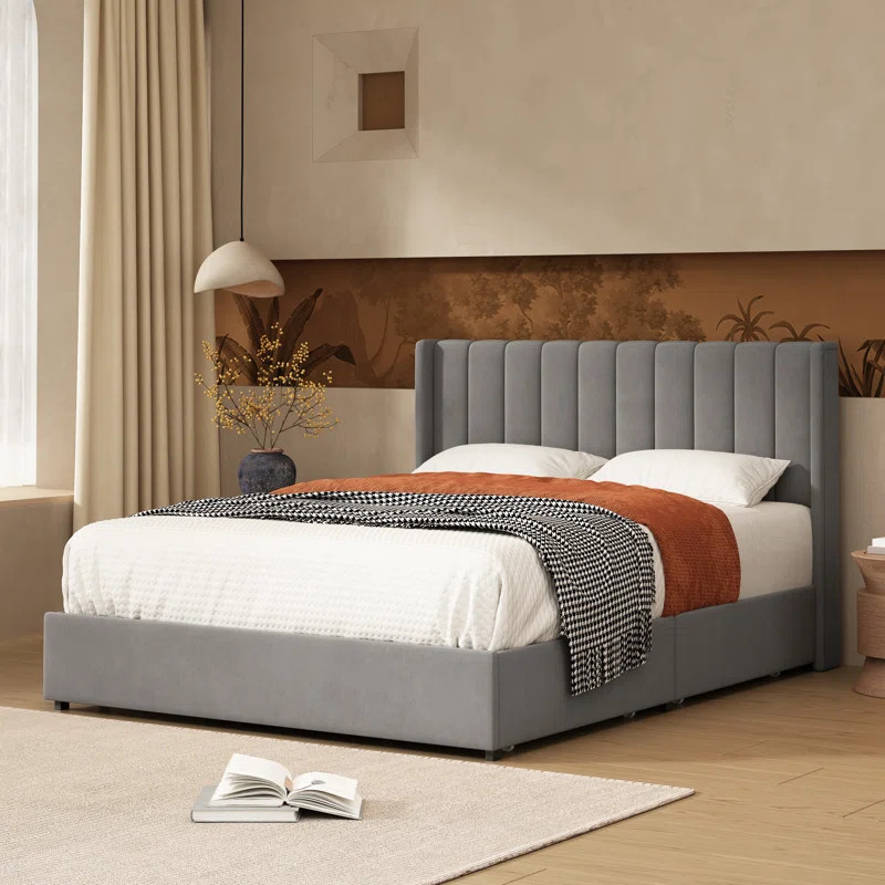 Jeilyn Upholstered Platform Drawer Storage Bed | Wayfair North America
