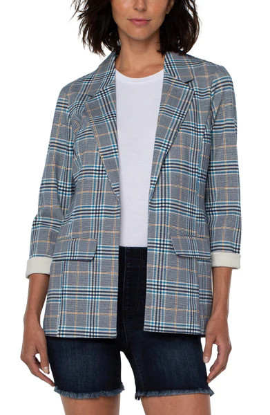 PETITE BOYFRIEND BLAZER WITH PRINCESS DART PATTERN KNIT | Liverpool Jeans