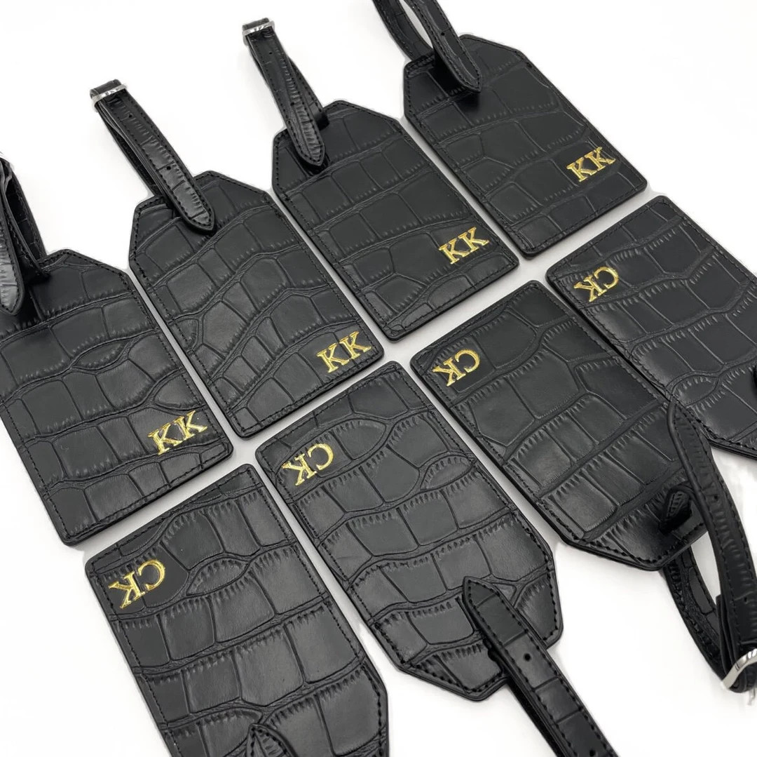 Personalised Croc Leather Luggage Tag, Travel Gift, Honeymoon Gift, Gift for Her, Bridesmaid Gift... | Etsy (US)